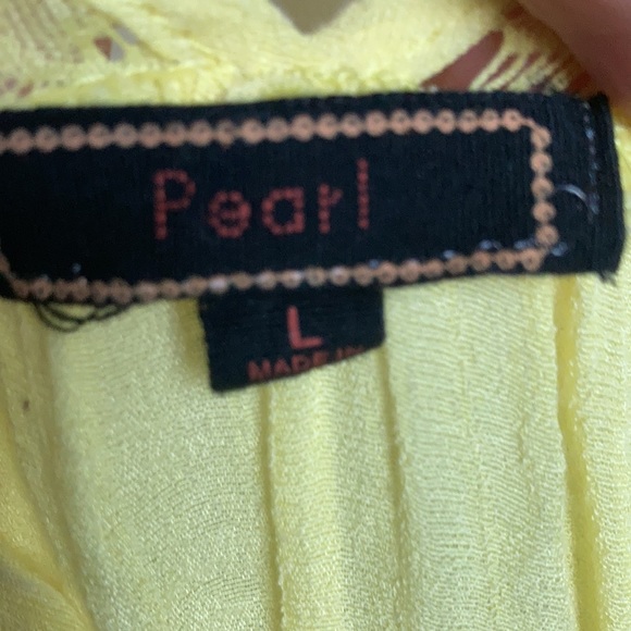 Vintage Pearl yellow lace sleeveless top size L - Picture 5 of 8